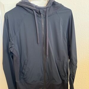 Fabletics Charcoal Hooded Windbreaker